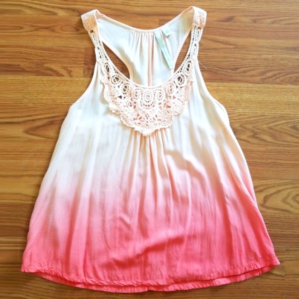 LC Lauren Conrad Coral Ombre Tank - Picture 2 of 5